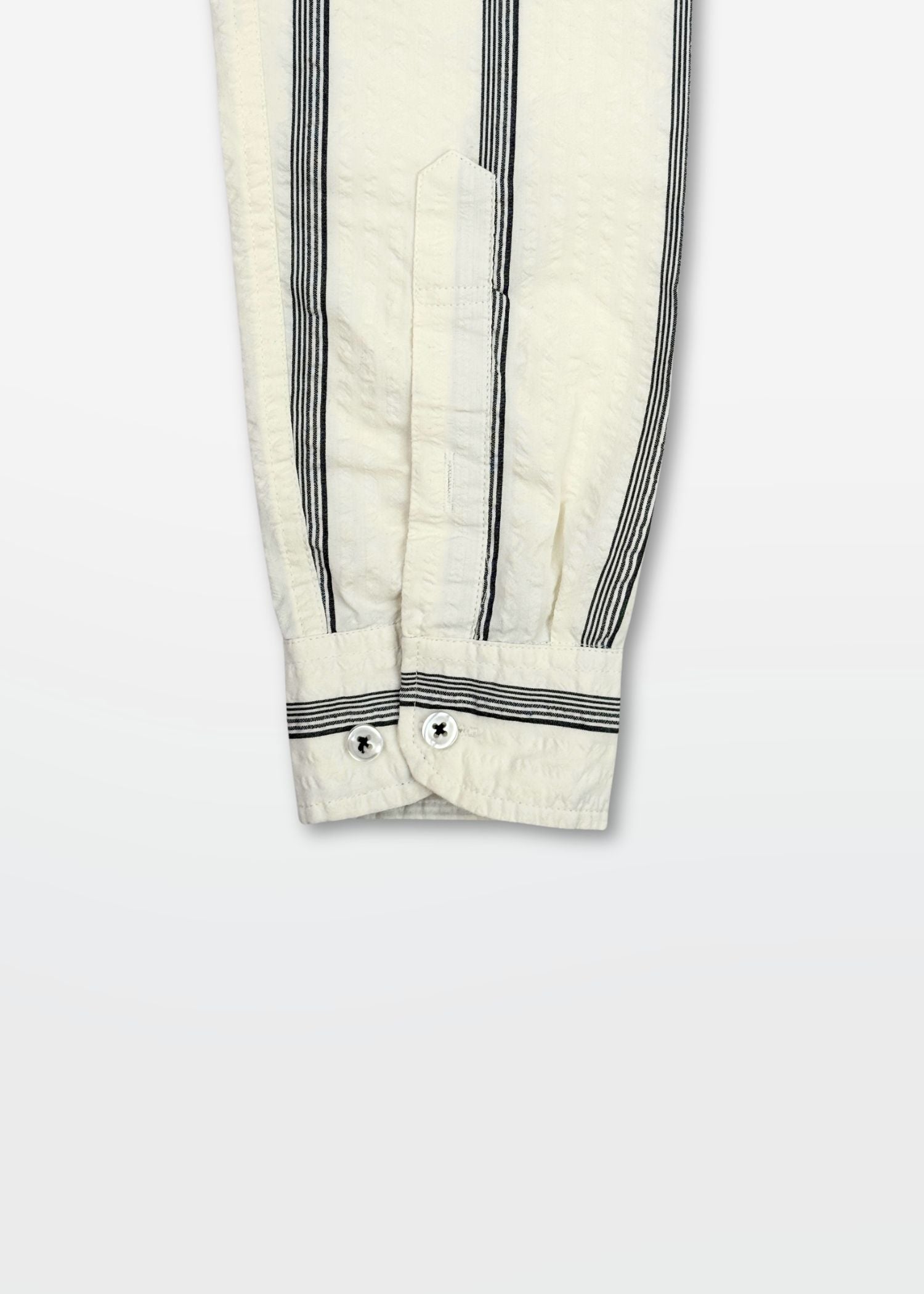 Ivory Stripe Textured Shirt — Men's Textured Cotton Shirt | Eagle Ray