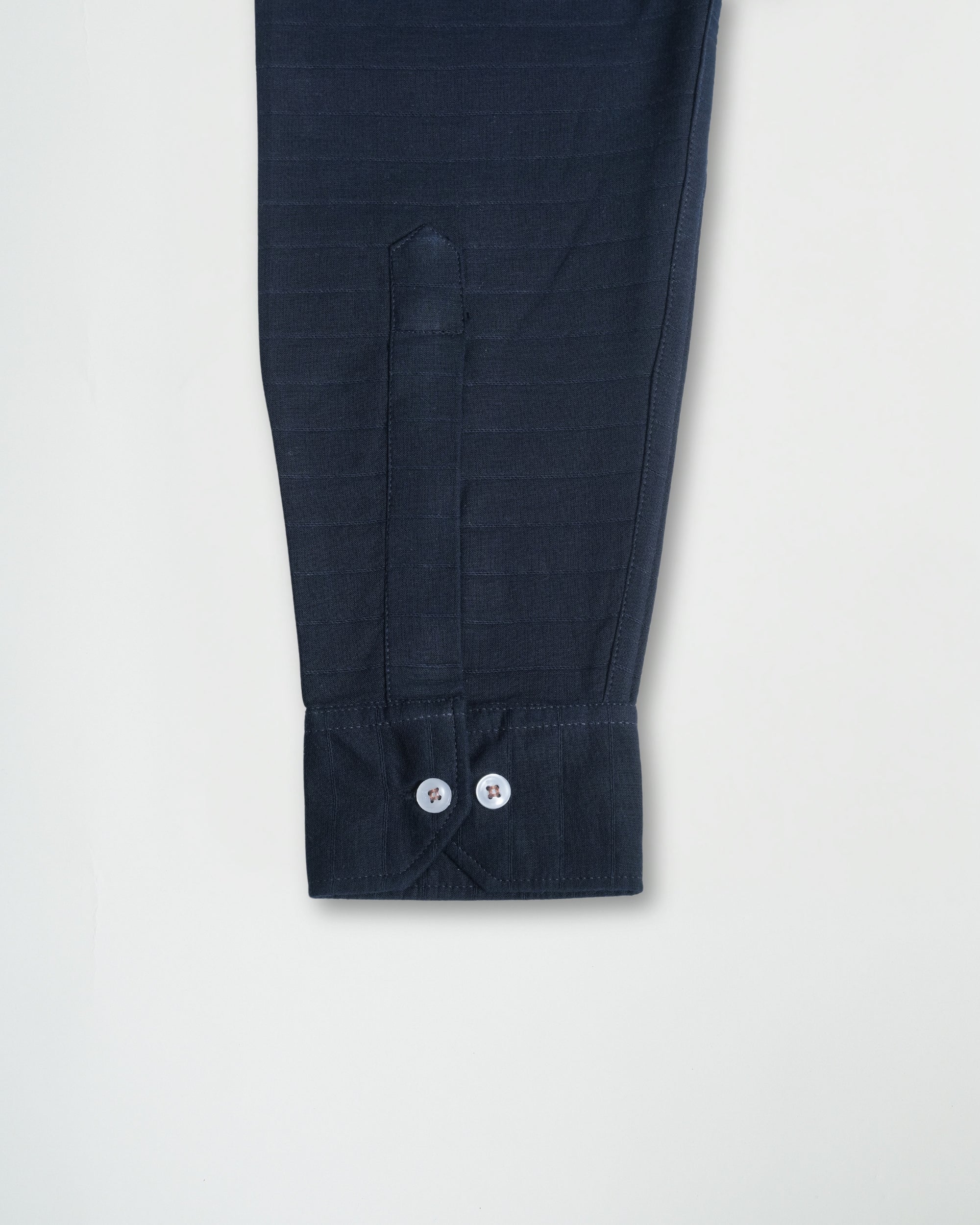 Dark Blue Structured Cotton Shirt