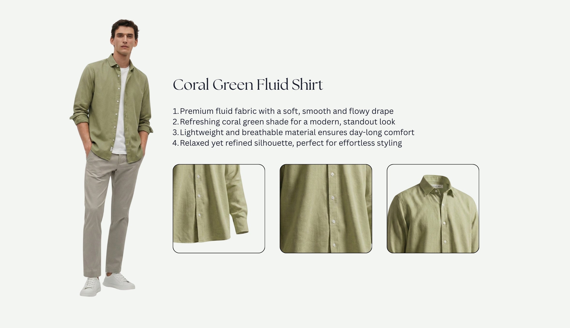 Coral Green Fluid Shirt