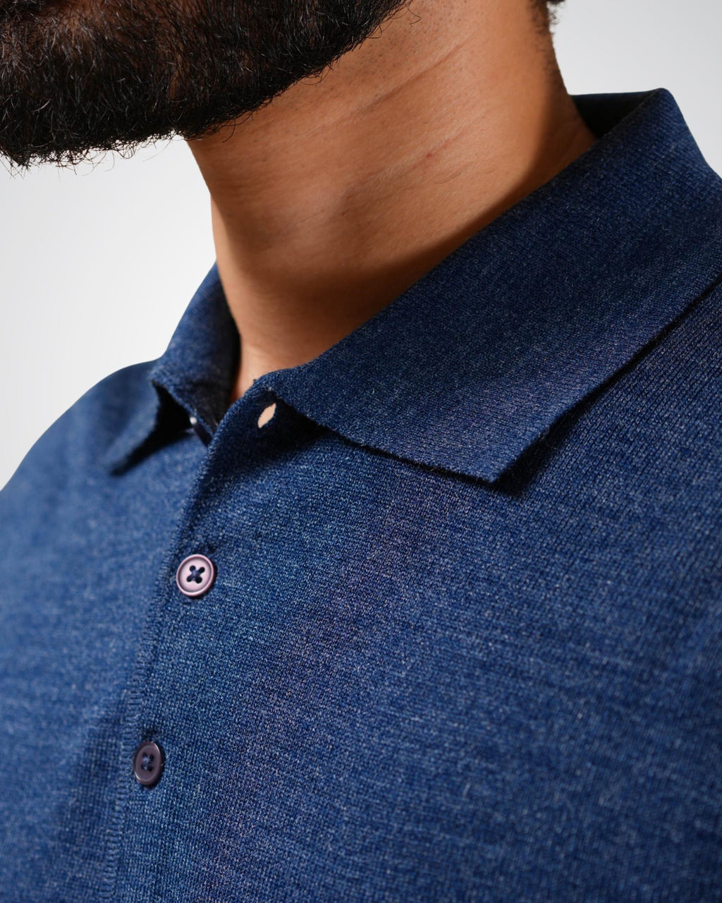 Luxe Polo In Mid Blue