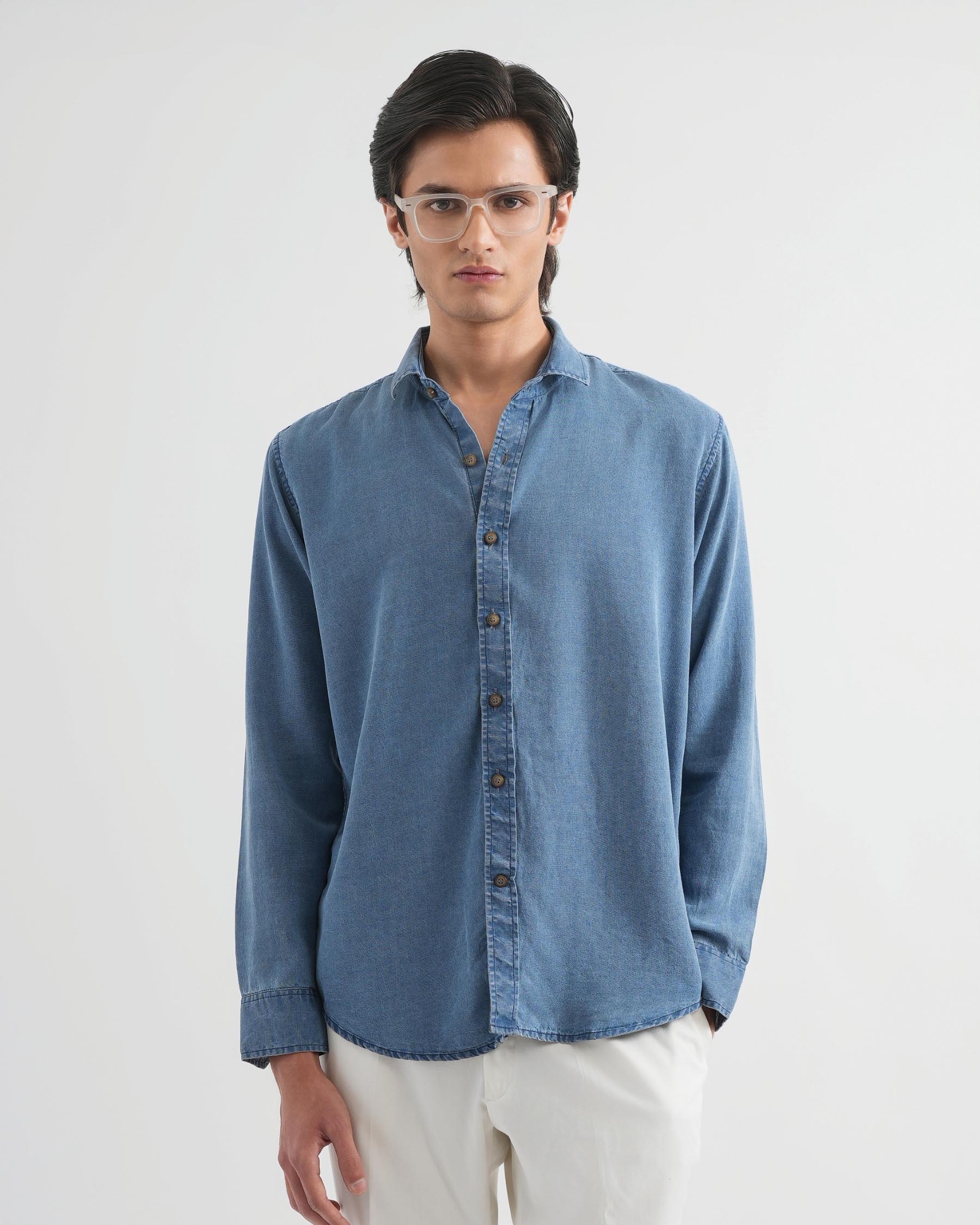 Cadet Blue Tencel Indigo Shirt