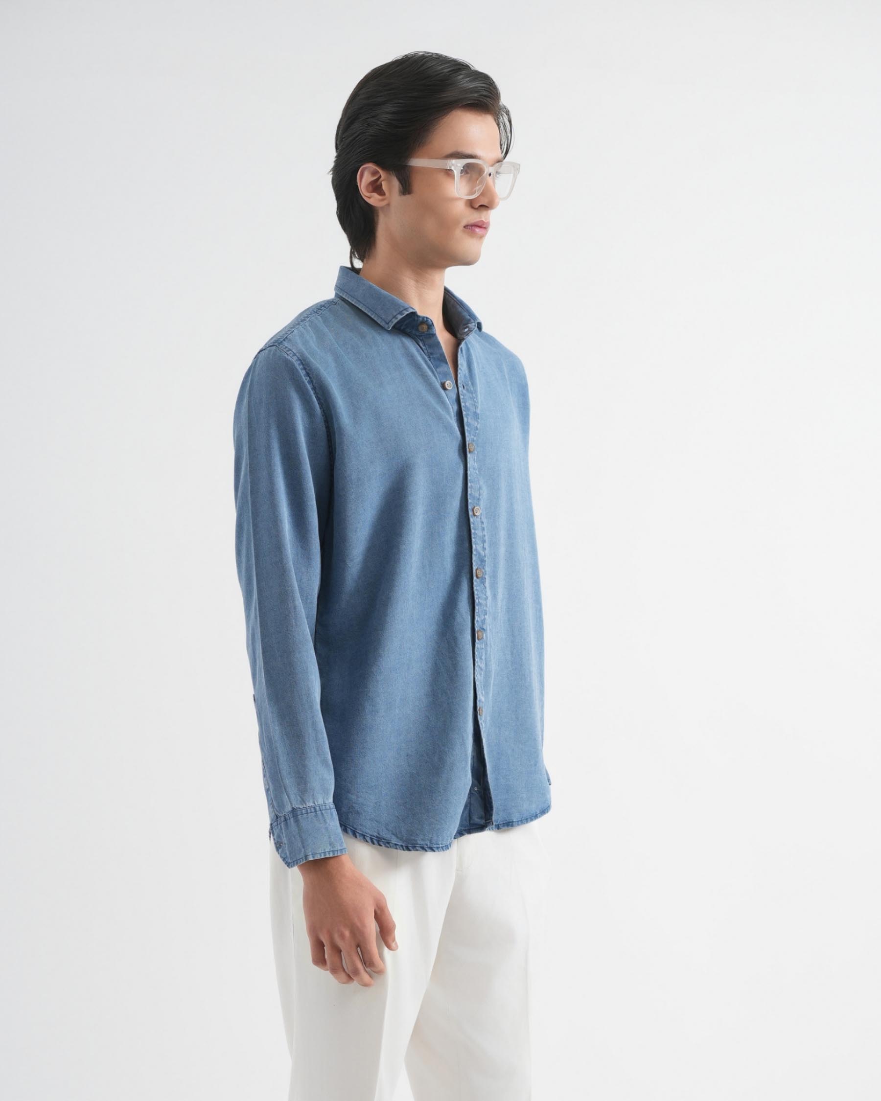 Cadet Blue Tencel Indigo Shirt