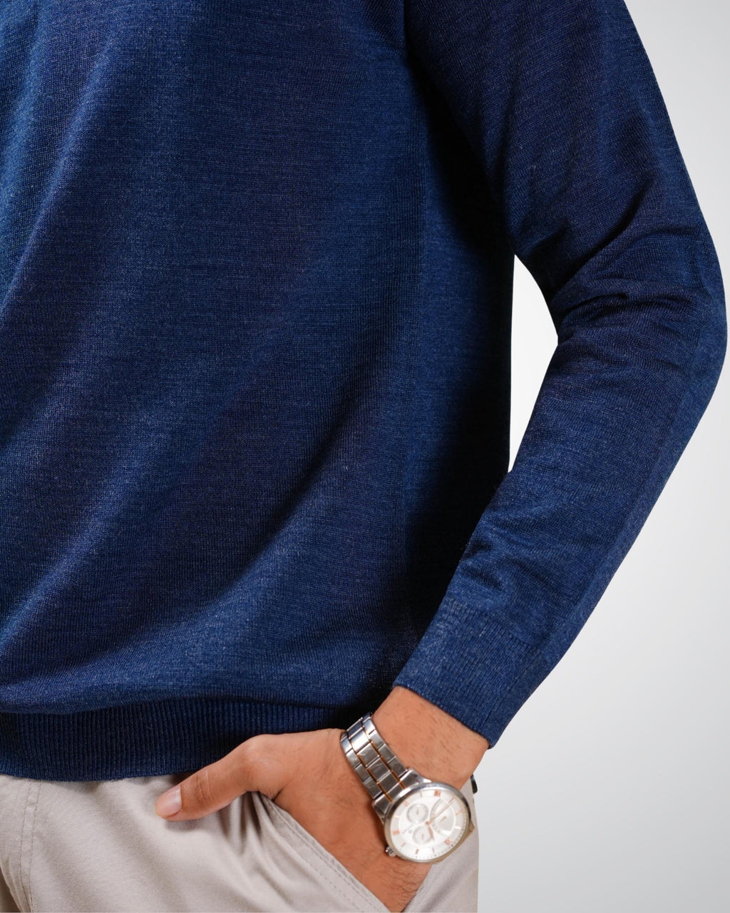 Luxe Polo In Mid Blue