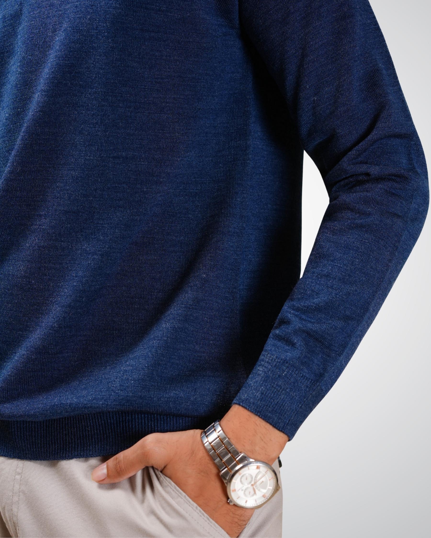 Luxe Polo In Mid Blue