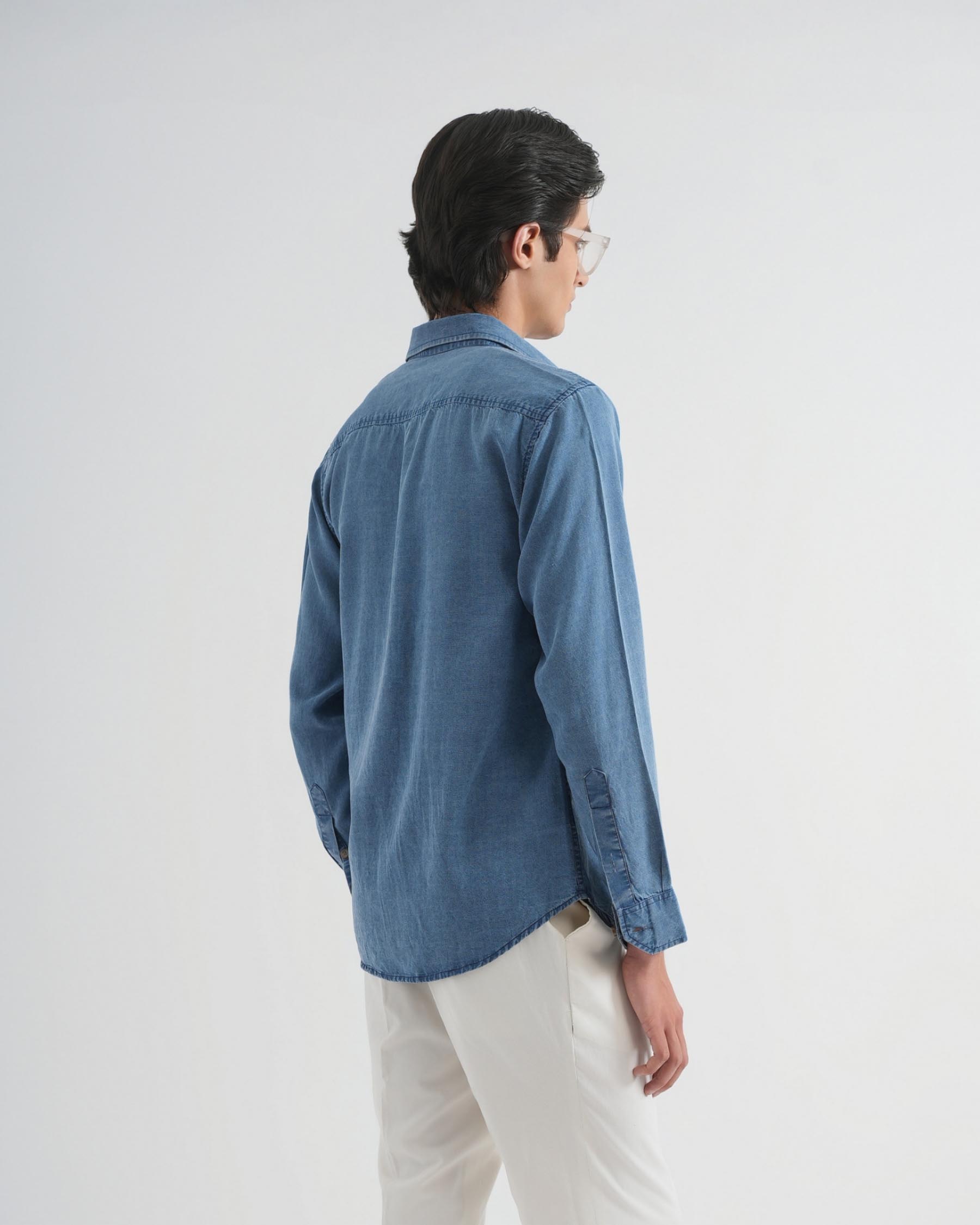 Cadet Blue Tencel Indigo Shirt