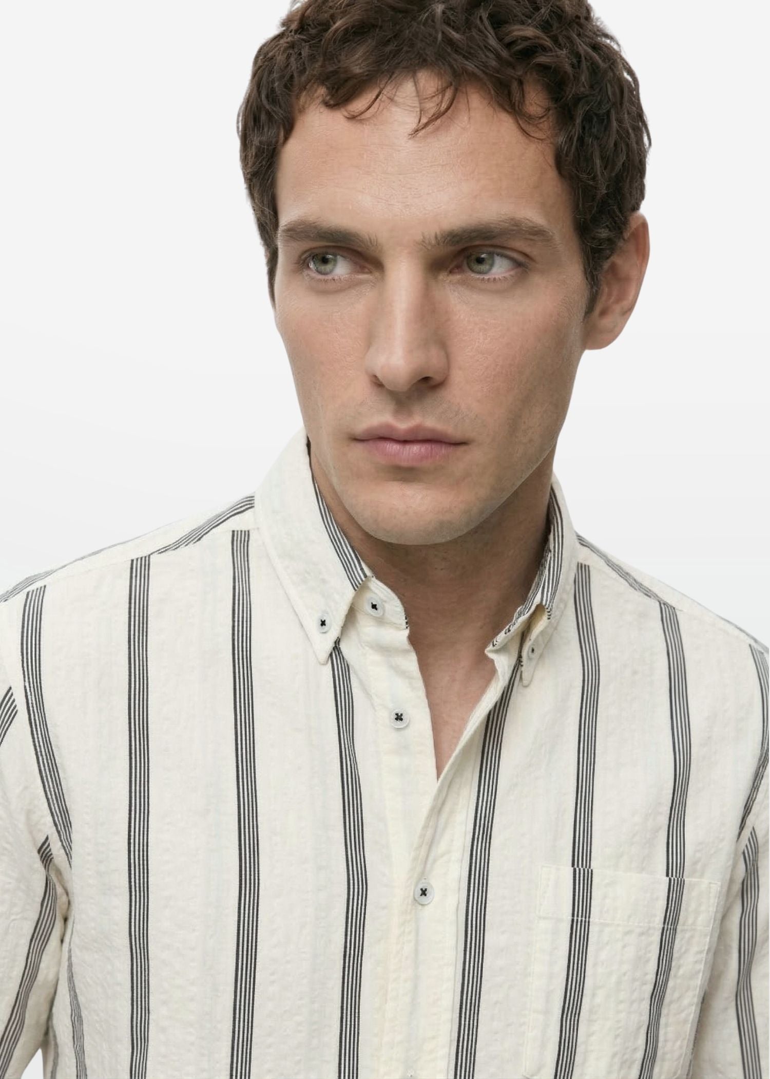 Ivory Stripe Textured Shirt