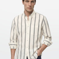 Ivory Stripe Textured Shirt