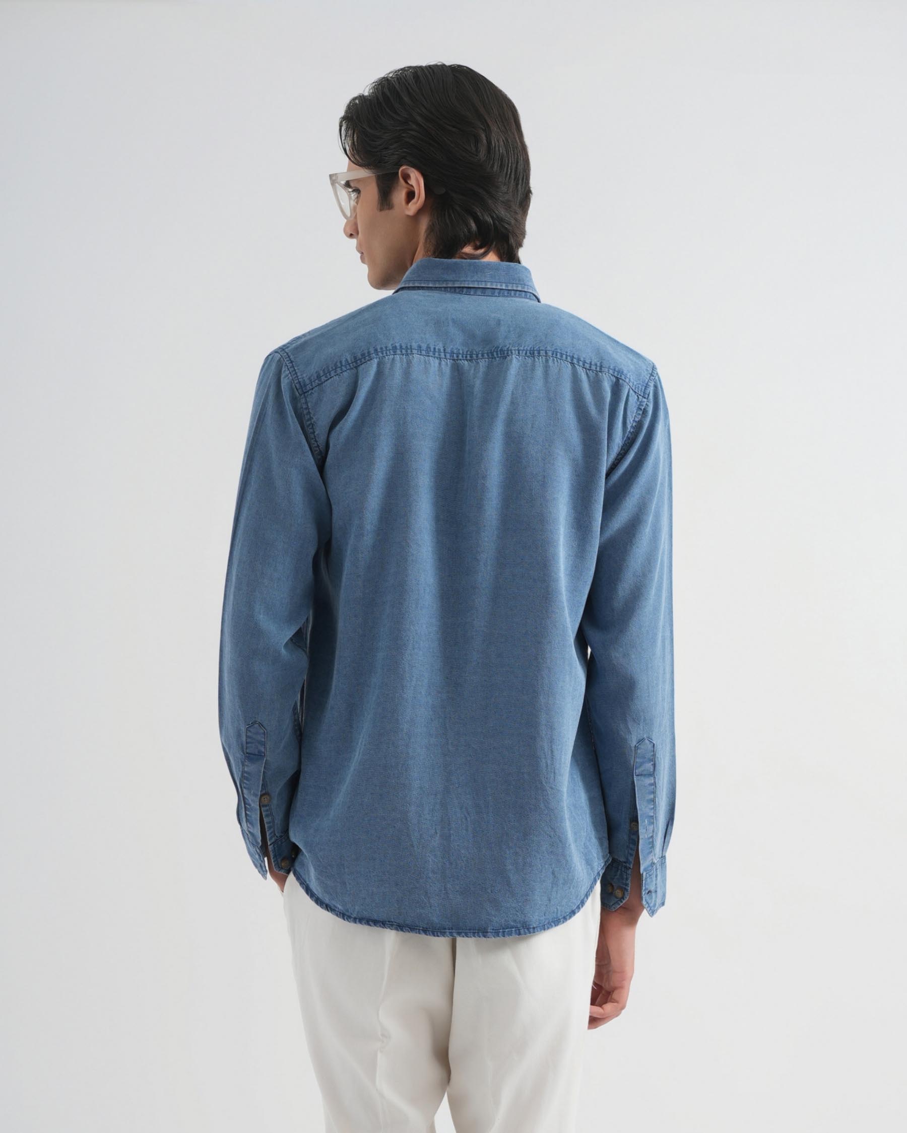 Cadet Blue Tencel Indigo Shirt