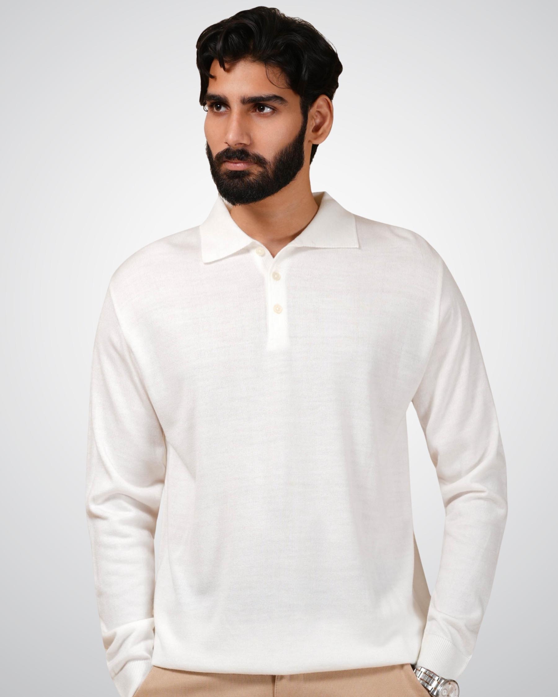 Luxe Polo in White Lilac