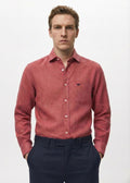 Dark Pink Lyocell Linen Shirt