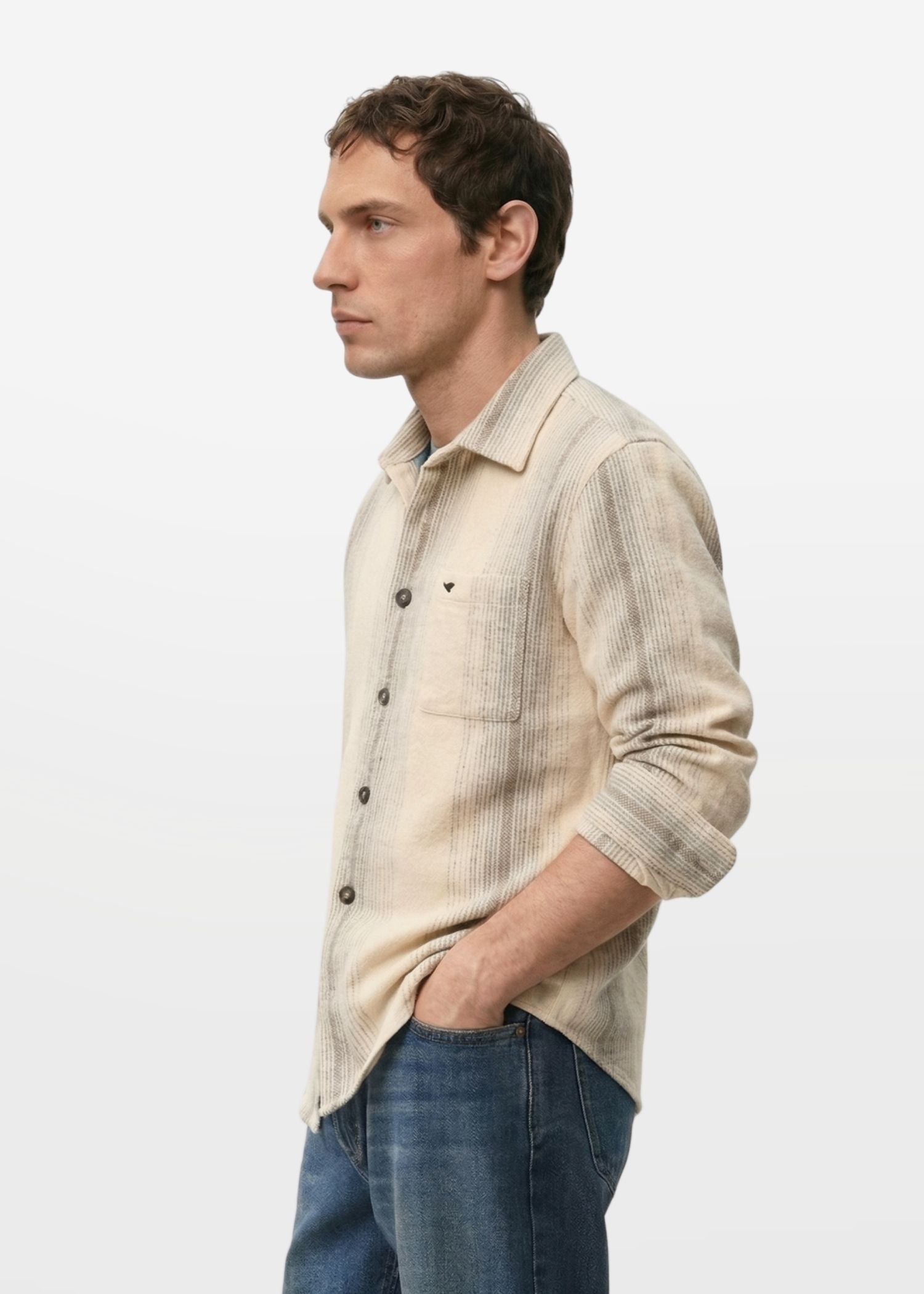 Beige Striped Shirt