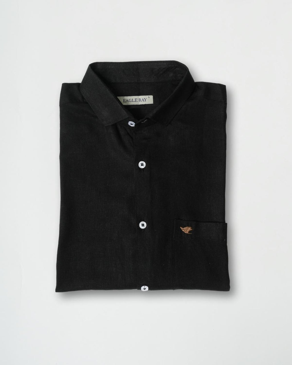 Onyx Black Viscose Linen Shirt