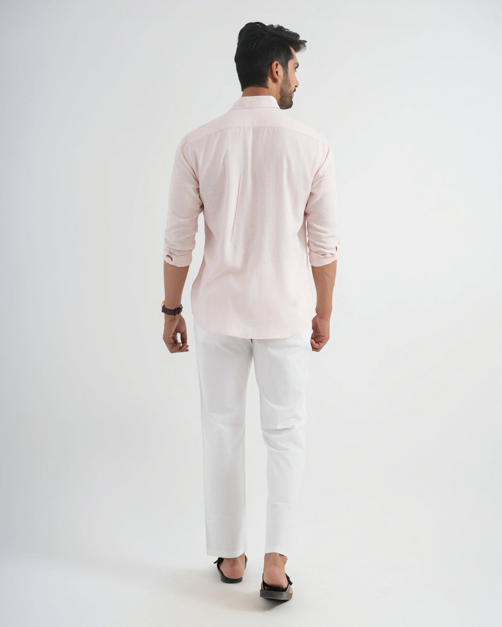 Oyster Pink Viscose Linen Shirt