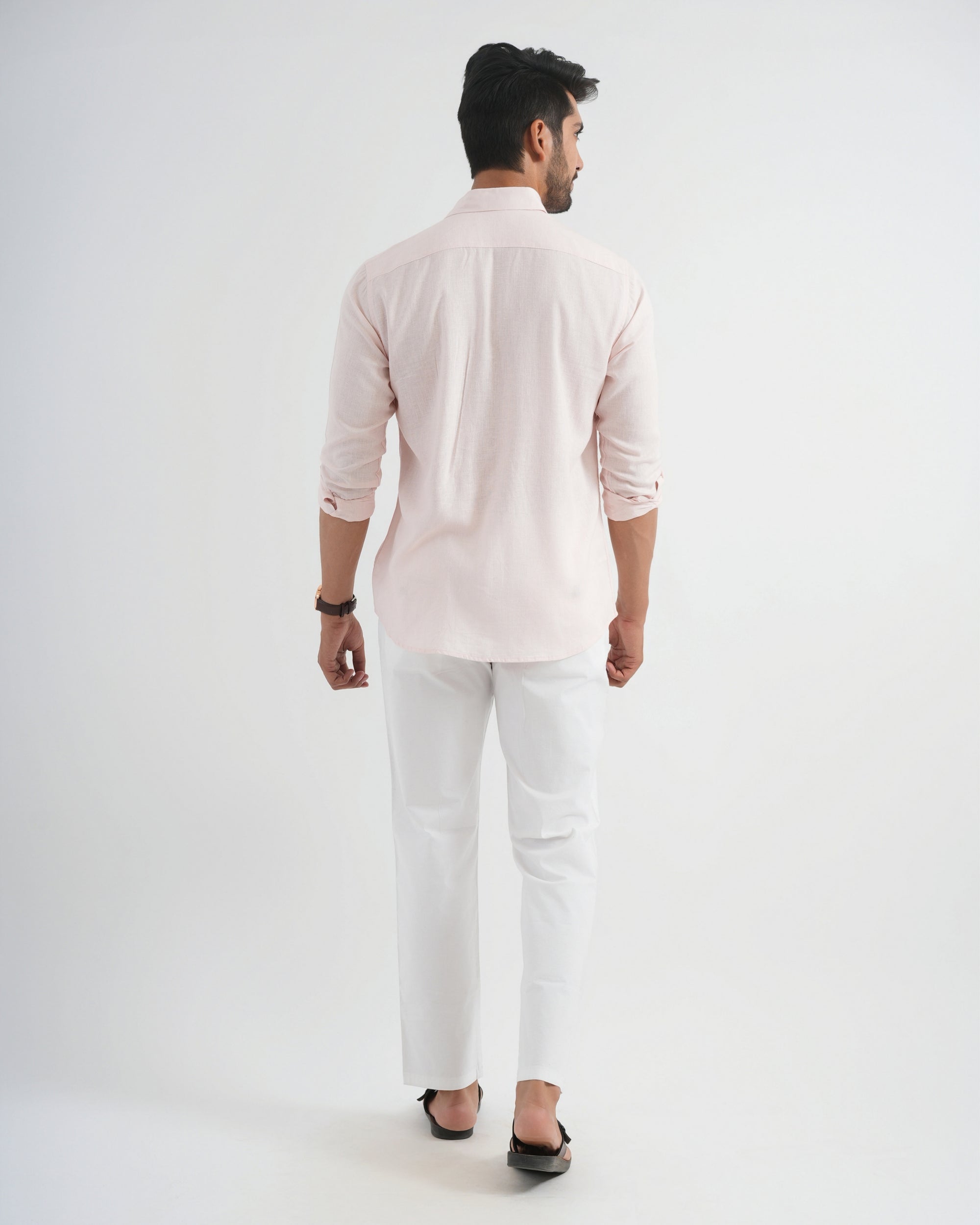 Oyster Pink Viscose Linen Shirt