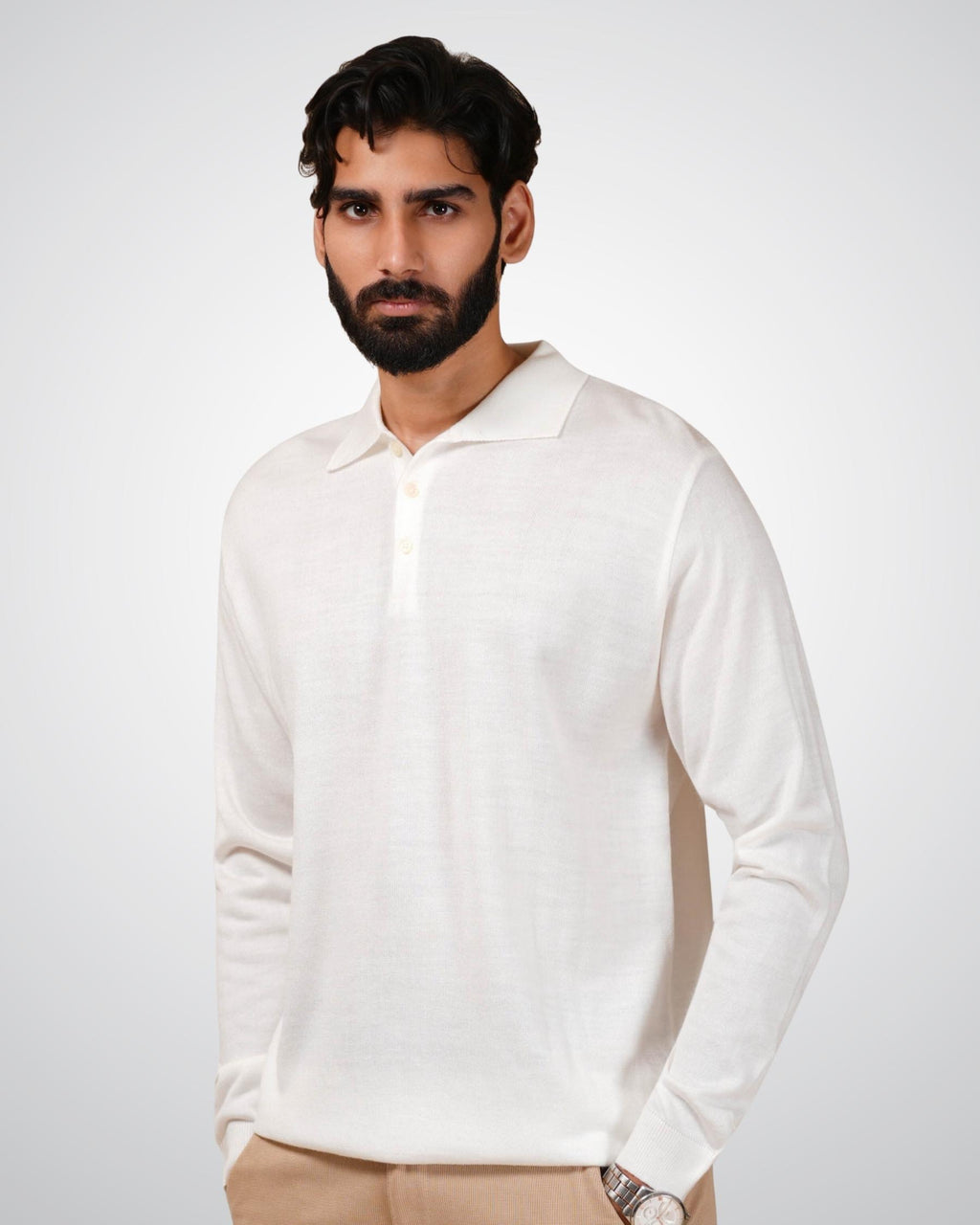 Luxe Polo in White Lilac