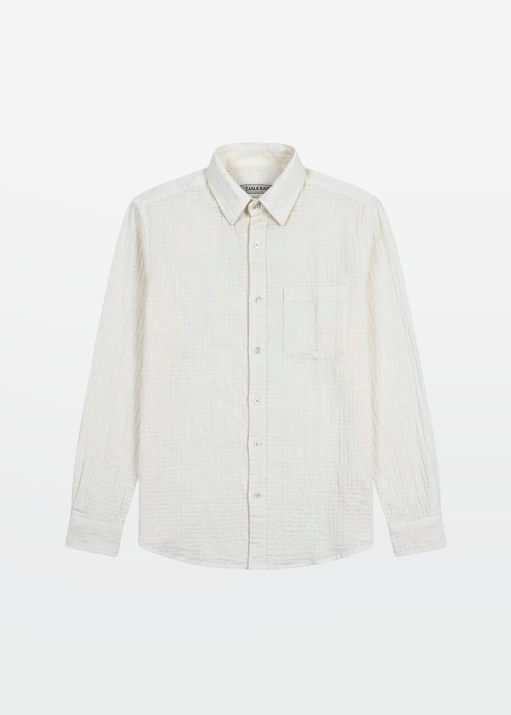 Textured Shirt in Ivory — Men's Textured Cotton Shirt | Eagle Ray