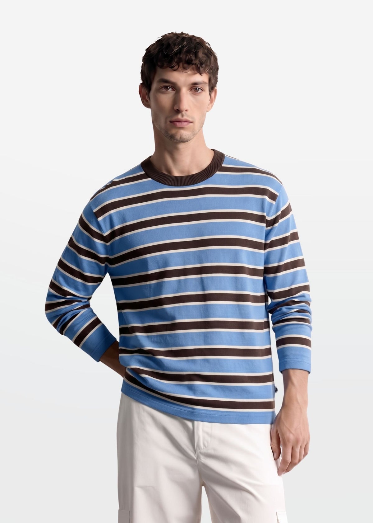 Full Sleeve Tee in Blue Brown