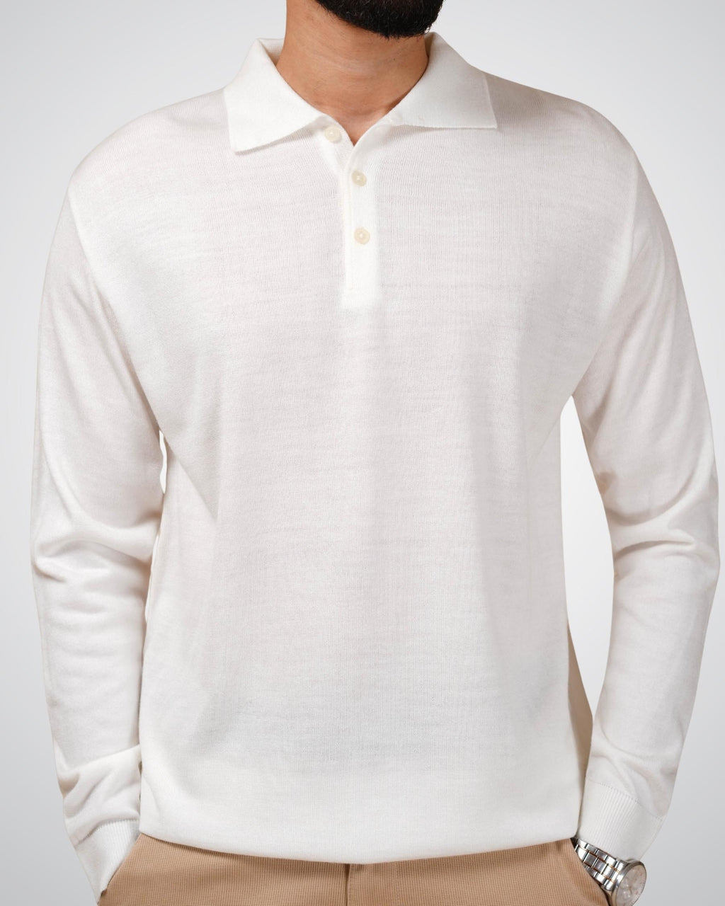 Luxe Polo in White Lilac