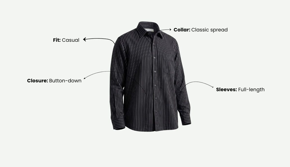 Obsidian Black Classic Stripe Shirt