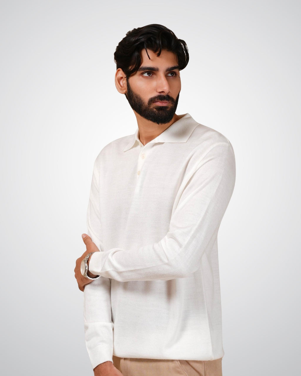 Luxe Polo in White Lilac