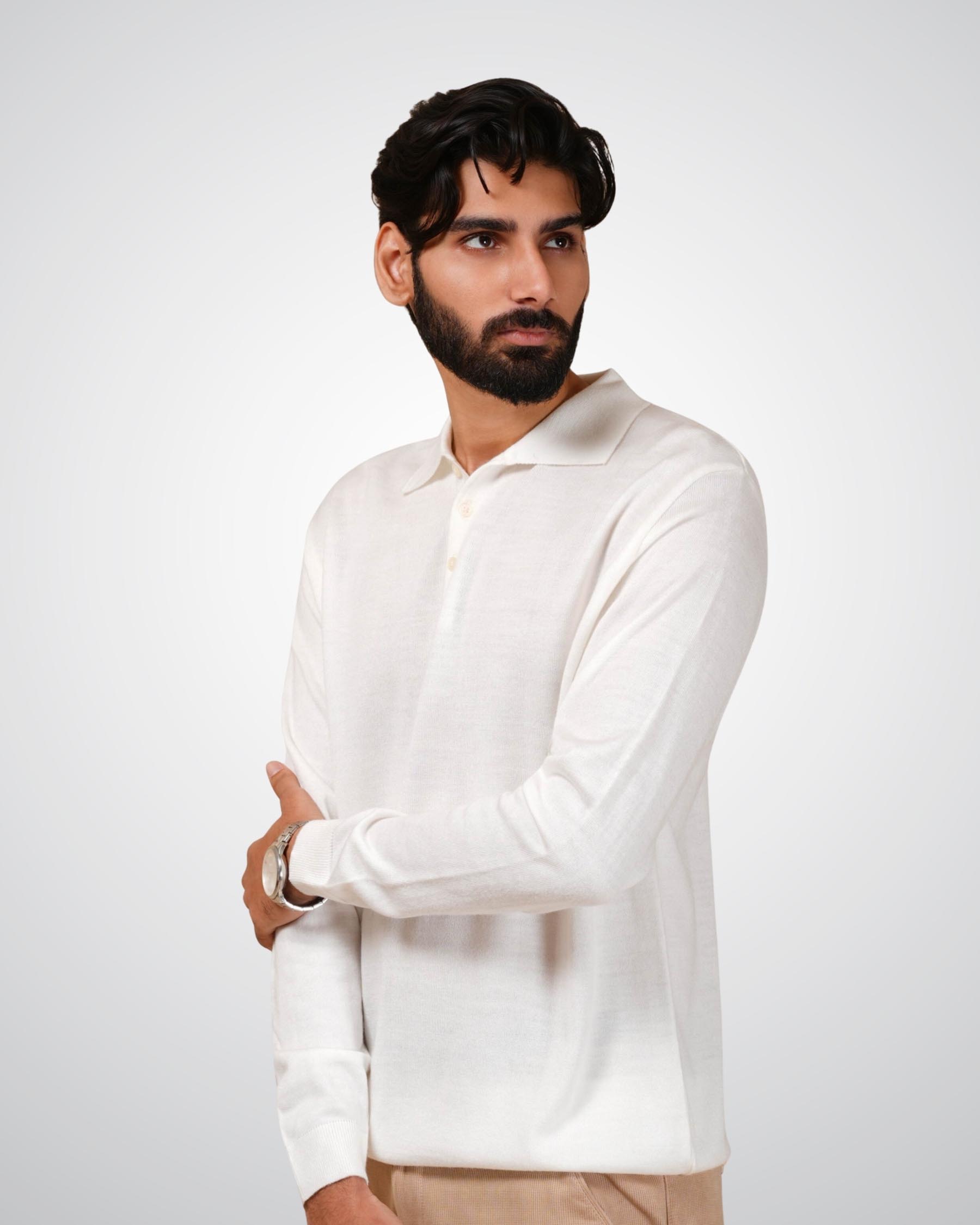 Luxe Polo in White Lilac