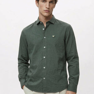 Lunar Green Crushed Cotton Shirt