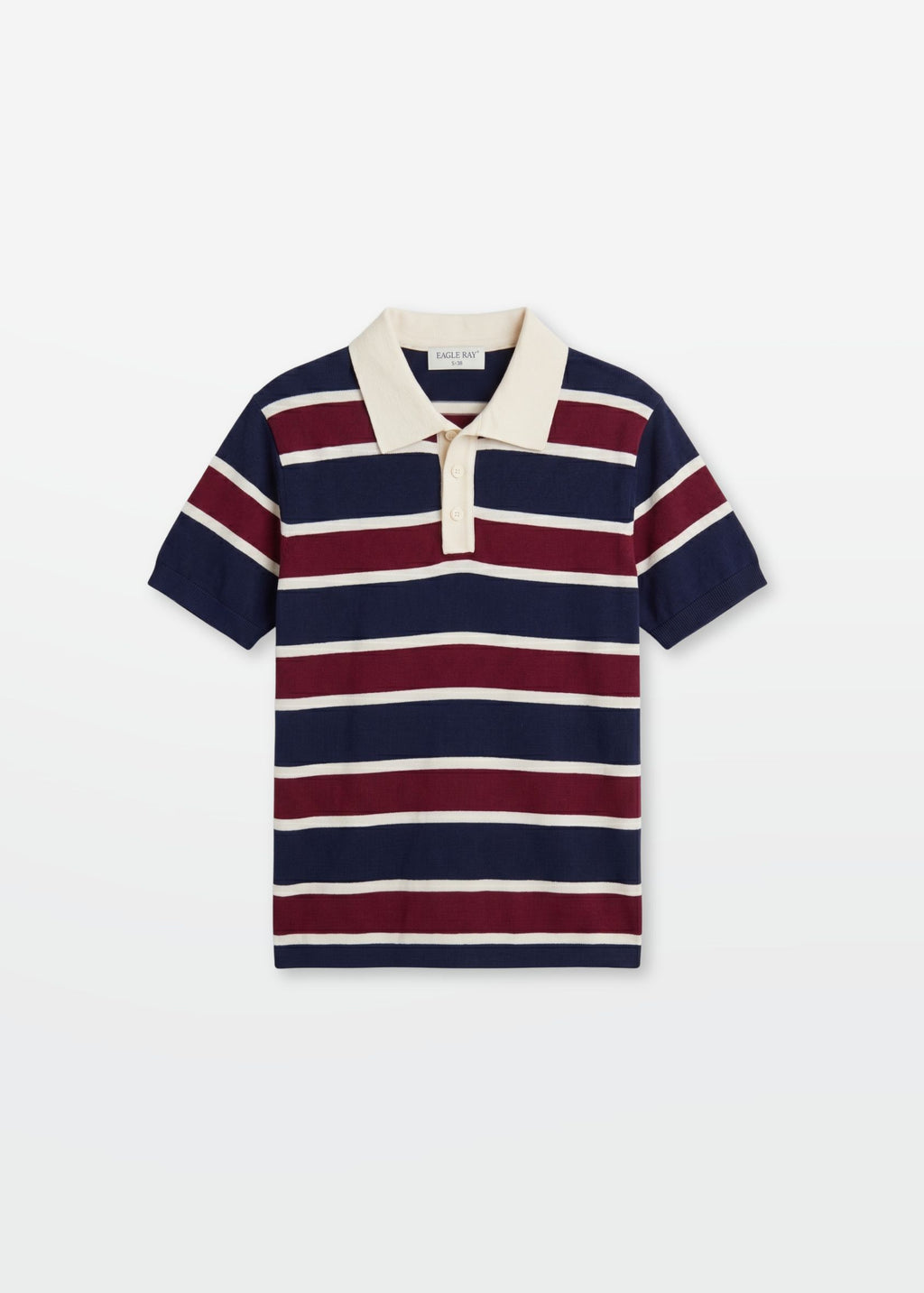Multi Stripe Polo in Navy Maroon — Men's Knit Polo | Eagle Ray