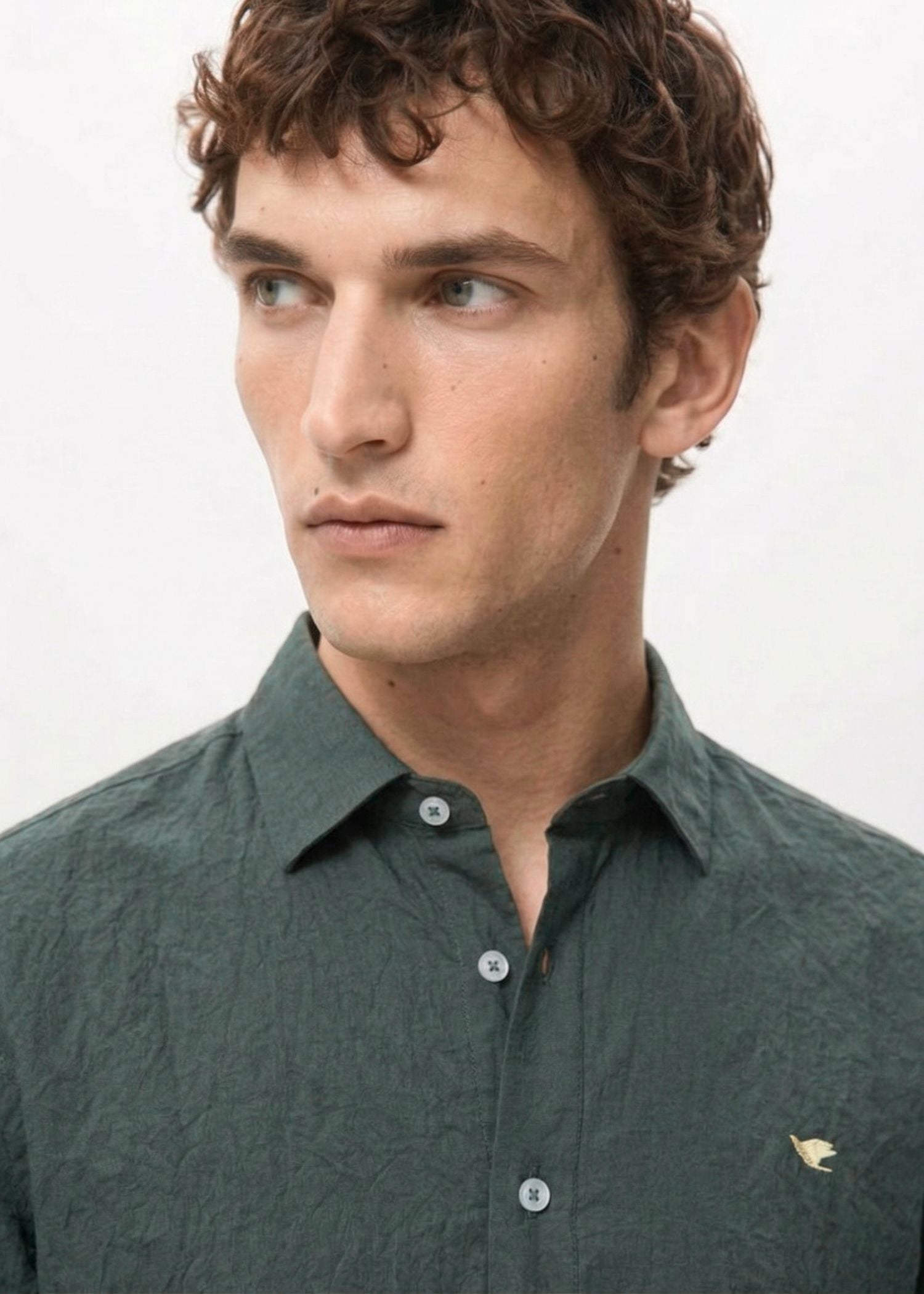 Lunar Green Crushed Cotton Shirt