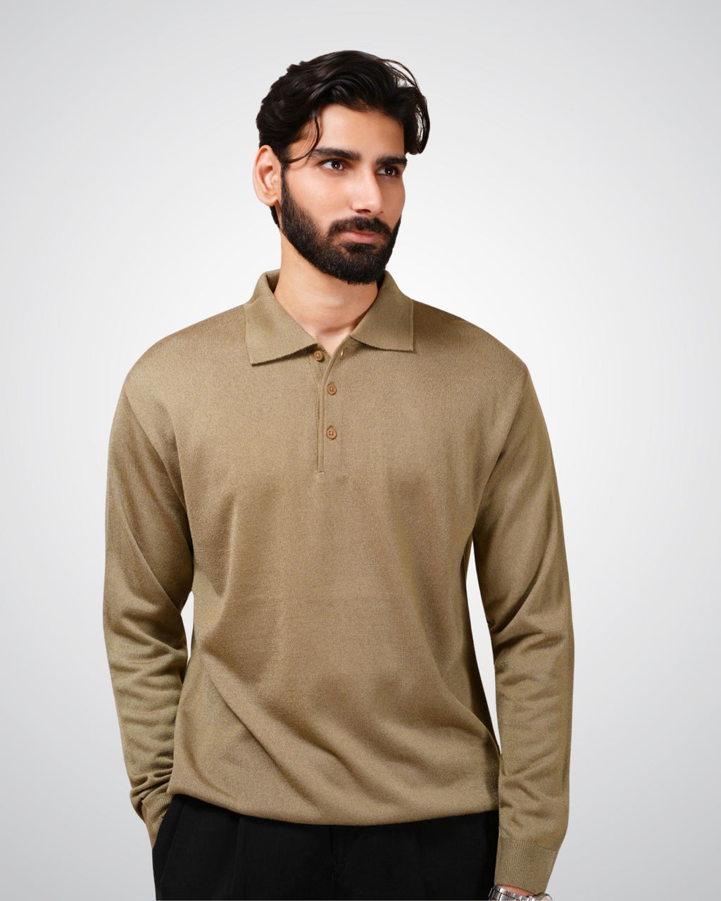 Luxe Polo in Dark Camel