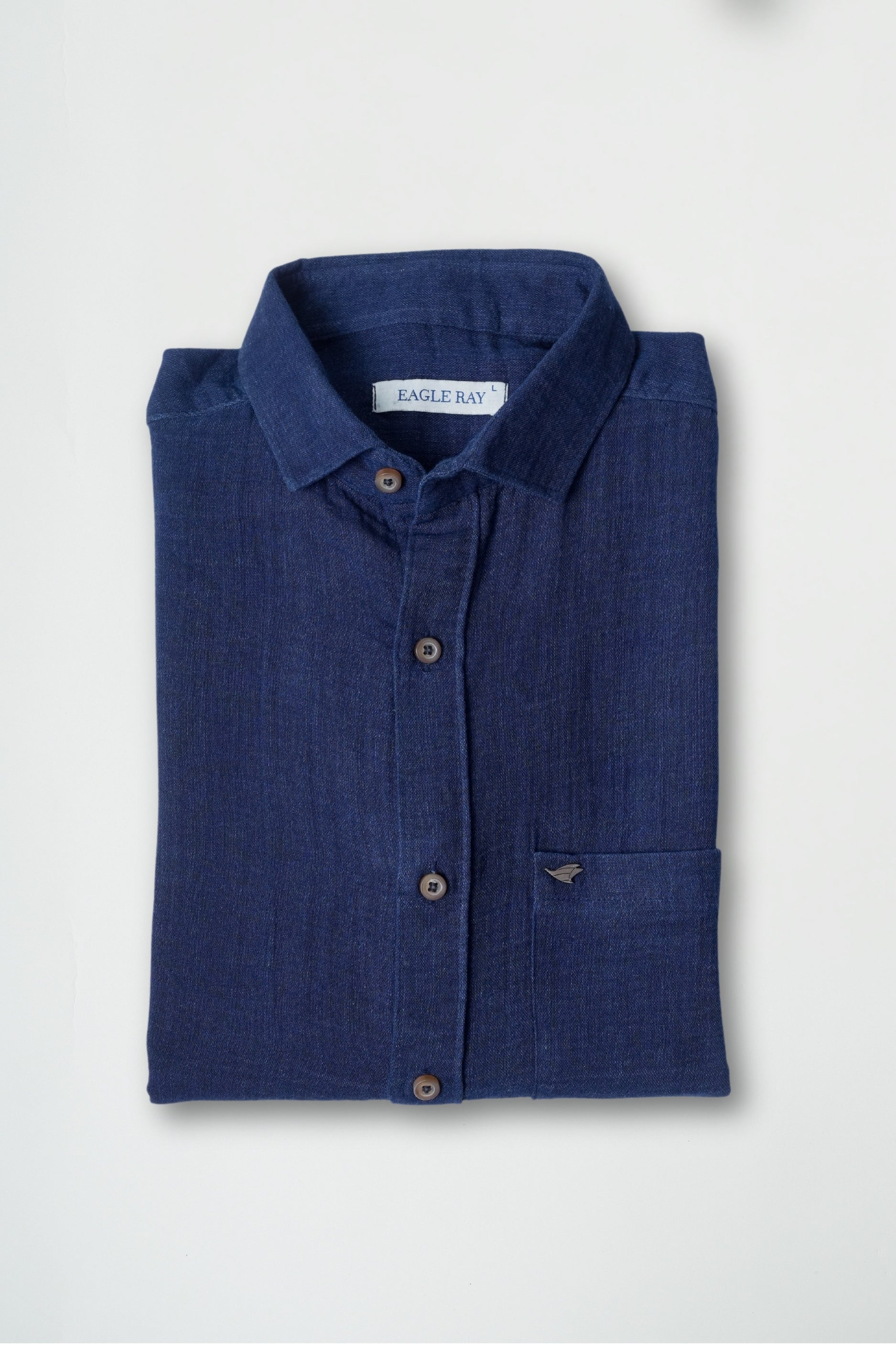 Nile Blue Textured Indigo Shirt
