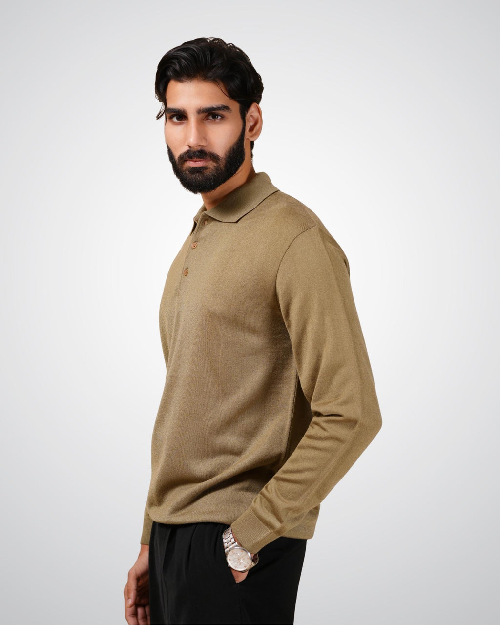 Luxe Polo in Dark Camel