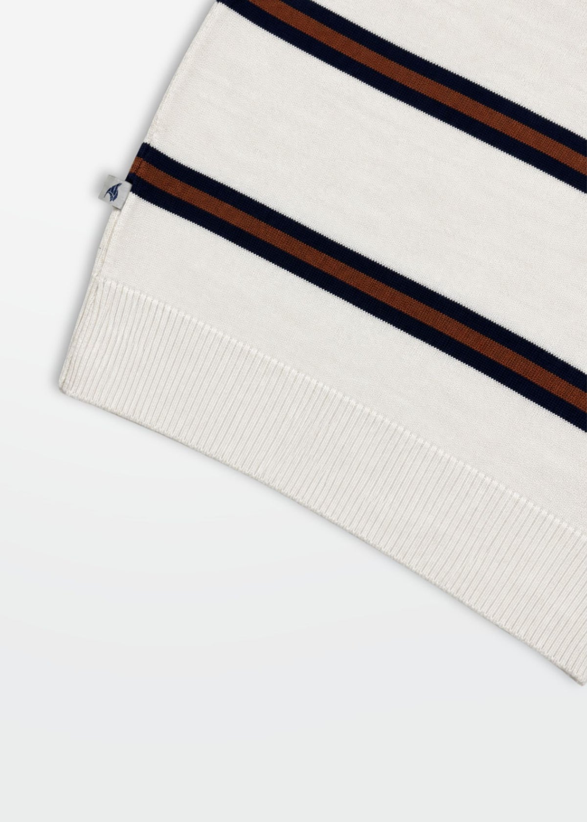Ivory Navy Tan Stripe Full Sleeve Knit T-Shirt