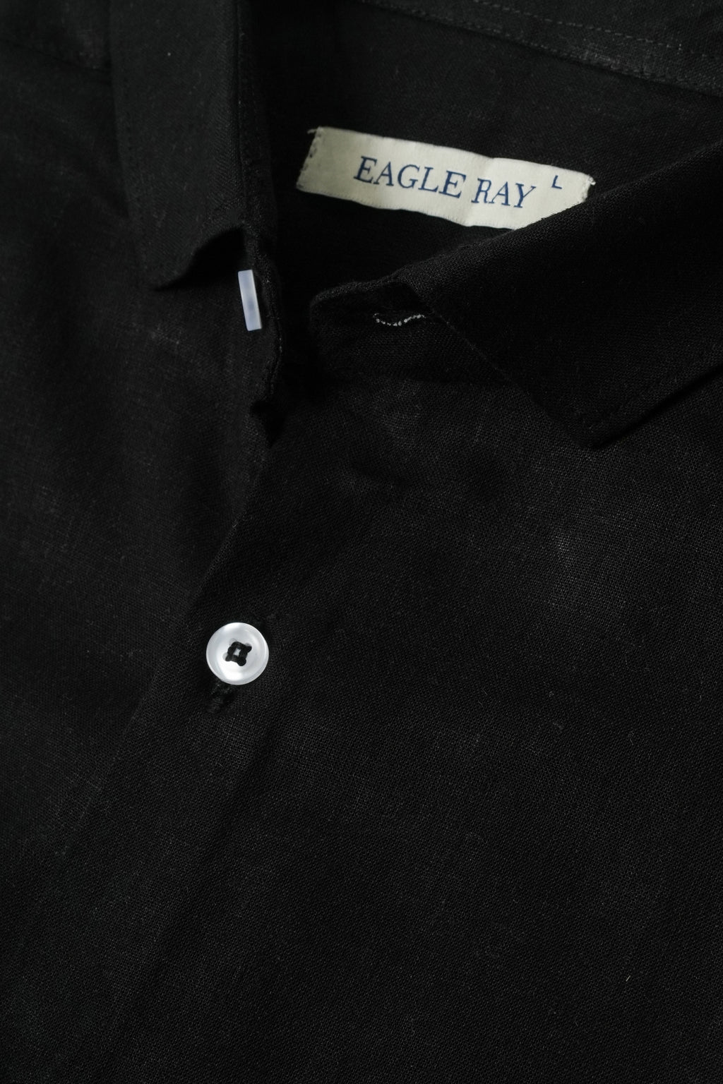 Onyx Black Viscose Linen Shirt