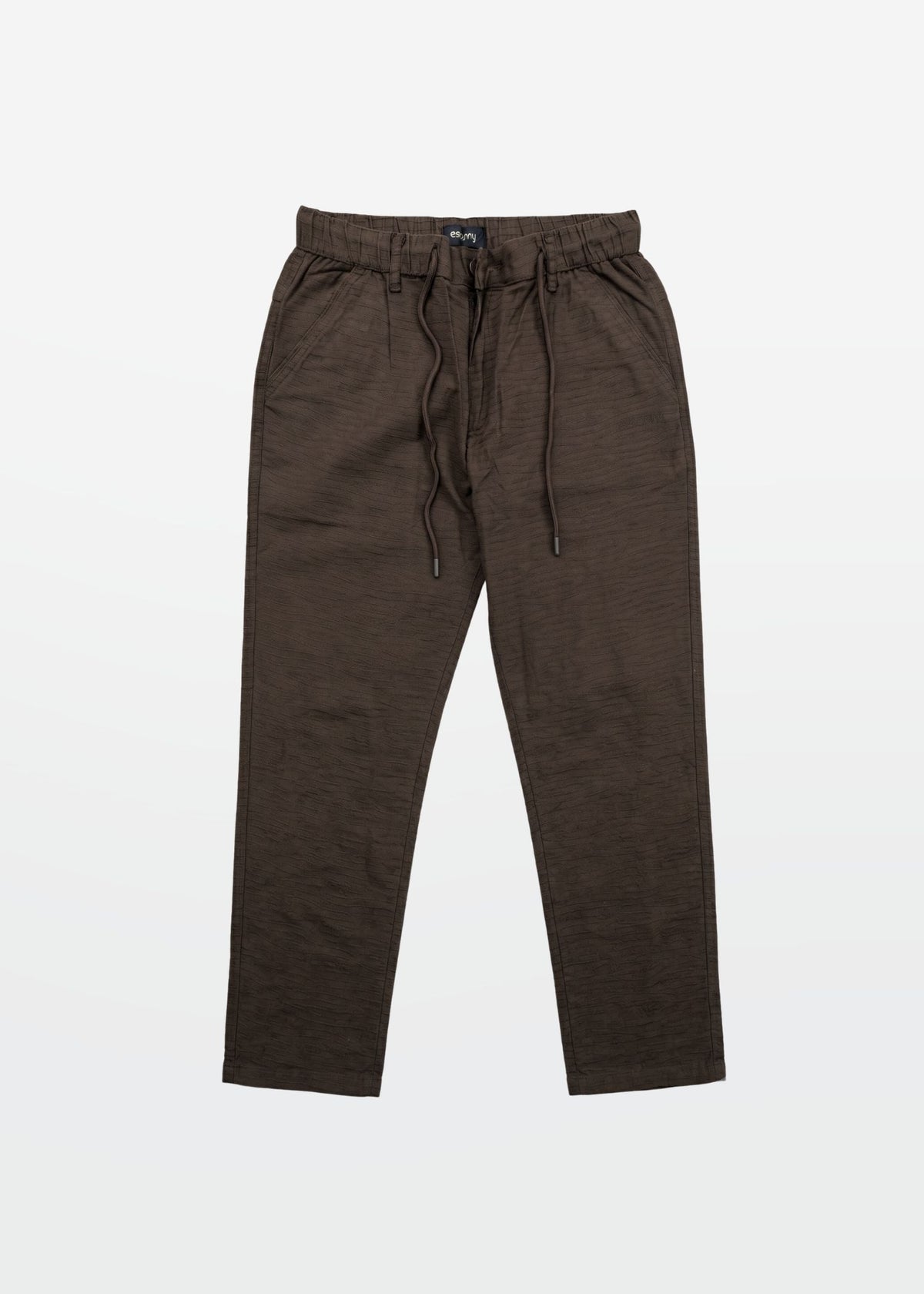 Escurvy Brown Textured Drawstring Pant