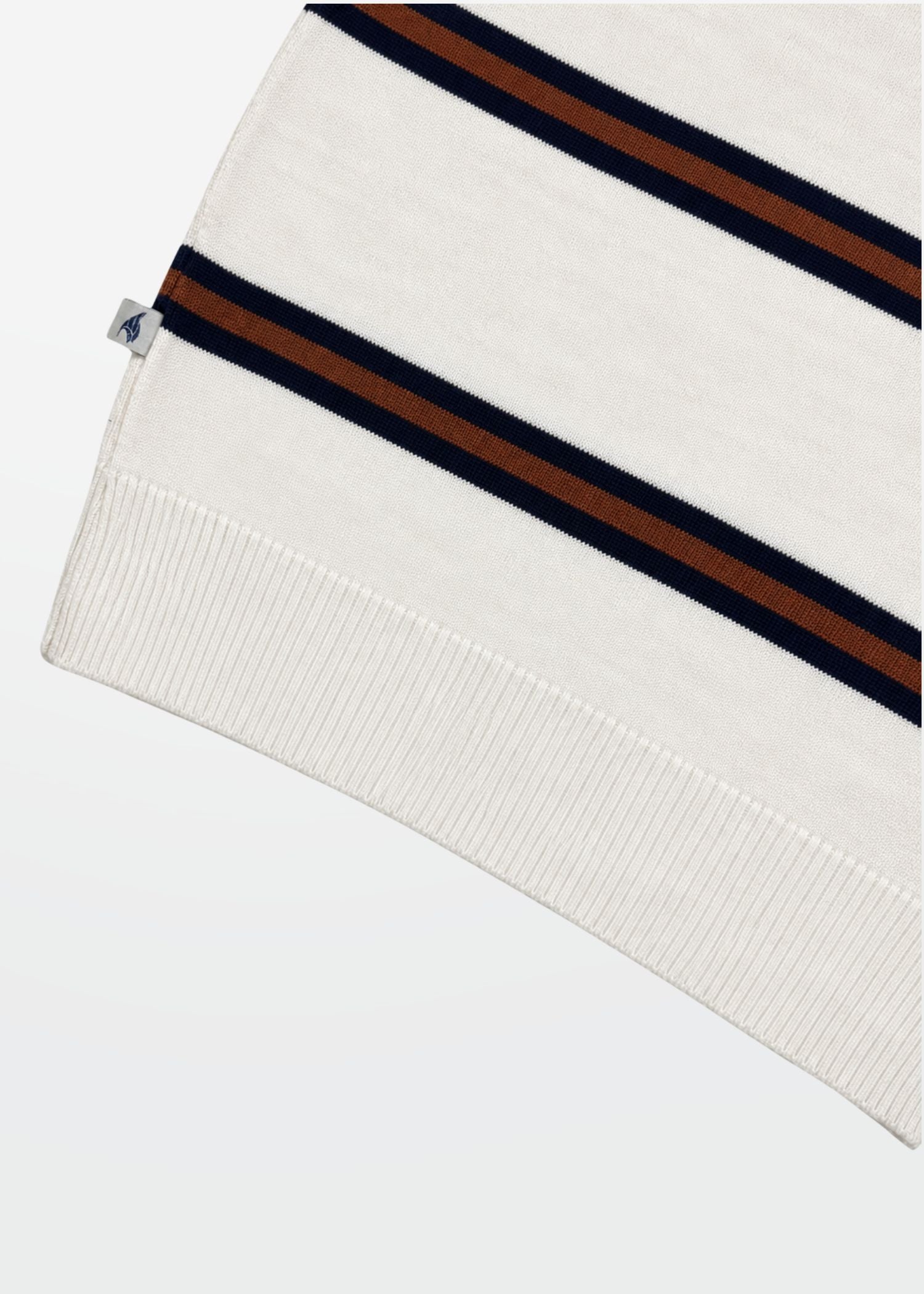 Ivory Navy Tan Stripe Full Sleeve Knit T-Shirt