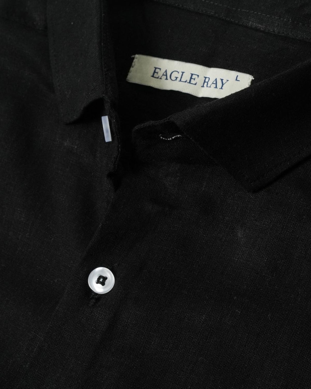 Onyx Black Viscose Linen Shirt