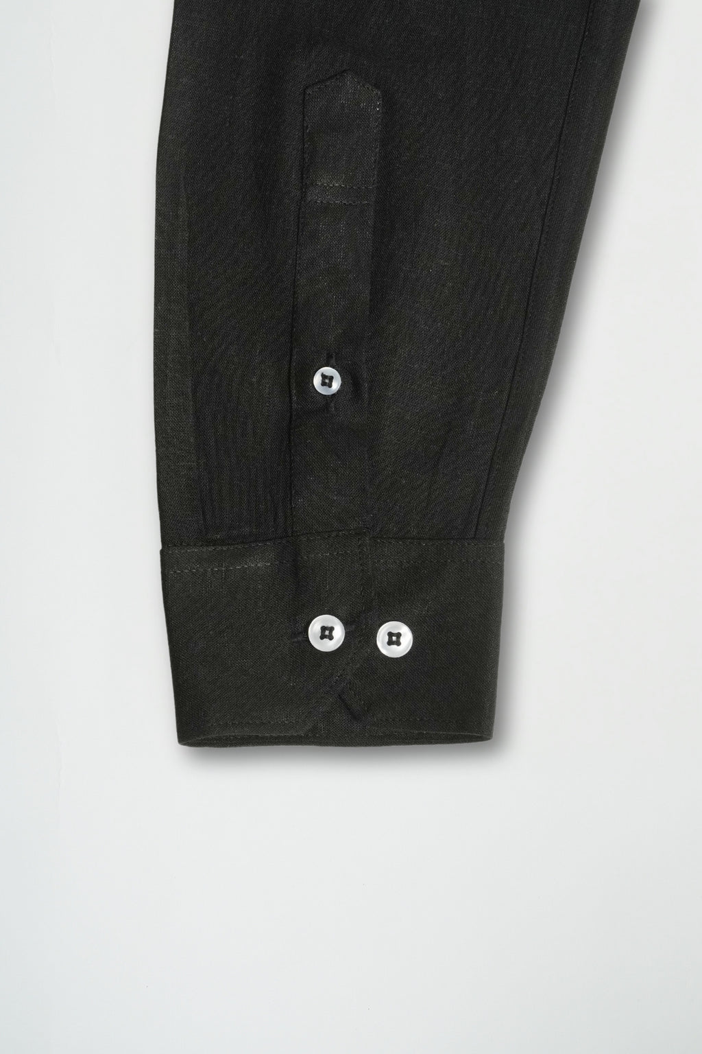Onyx Black Viscose Linen Shirt
