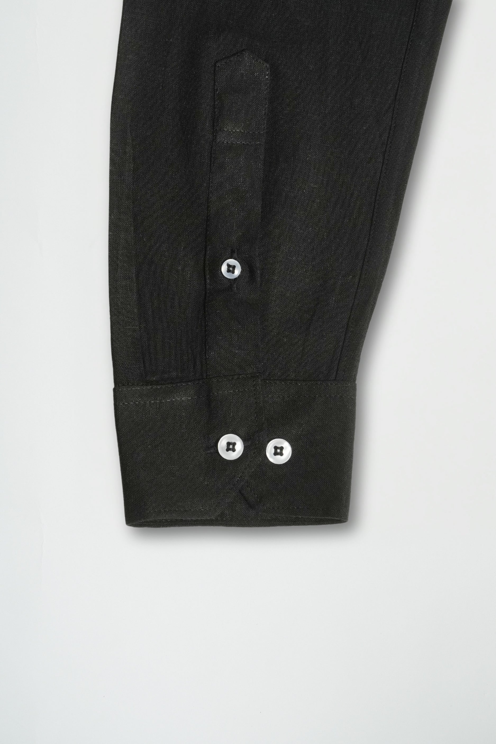 Onyx Black Viscose Linen Shirt
