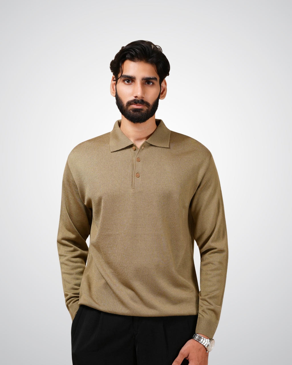 Luxe Polo in Dark Camel