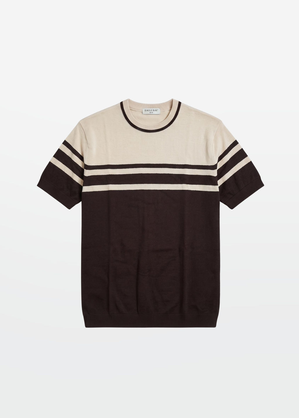 Knit Tee in Brown Ivory — Men's Knit T-Shirt | Eagle Ray