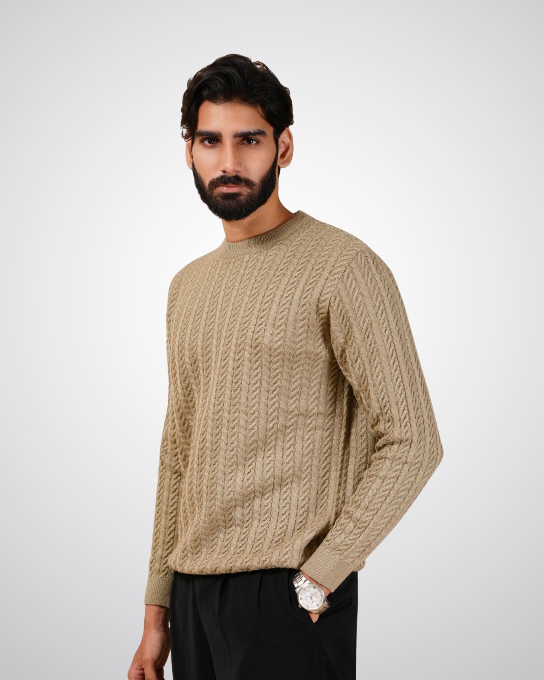 Cable Knit Sweater in Soft Amber