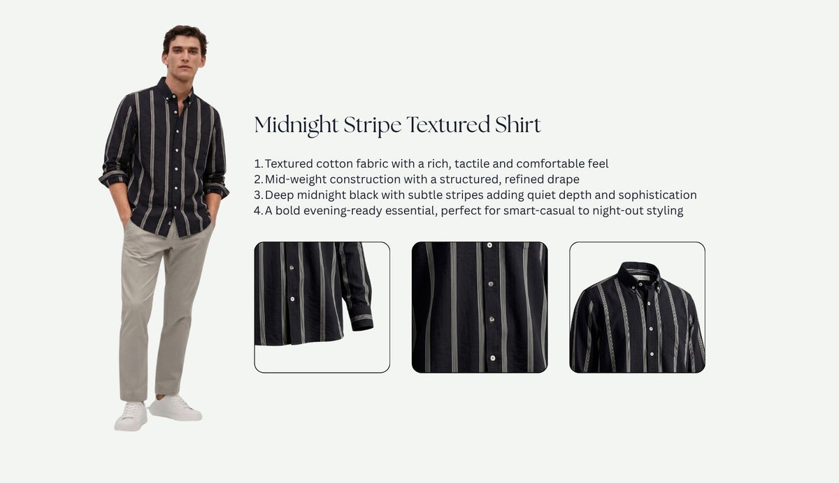 Midnight Stripe Textured Shirt