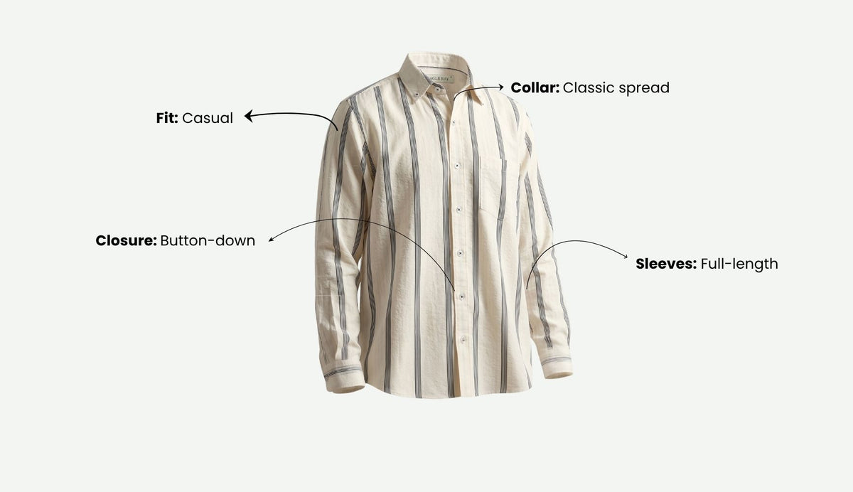 Ivory Stripe Textured Shirt