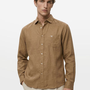 Mocha Brown Viscose Linen Shirt