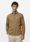 Mocha Brown Viscose Linen Shirt
