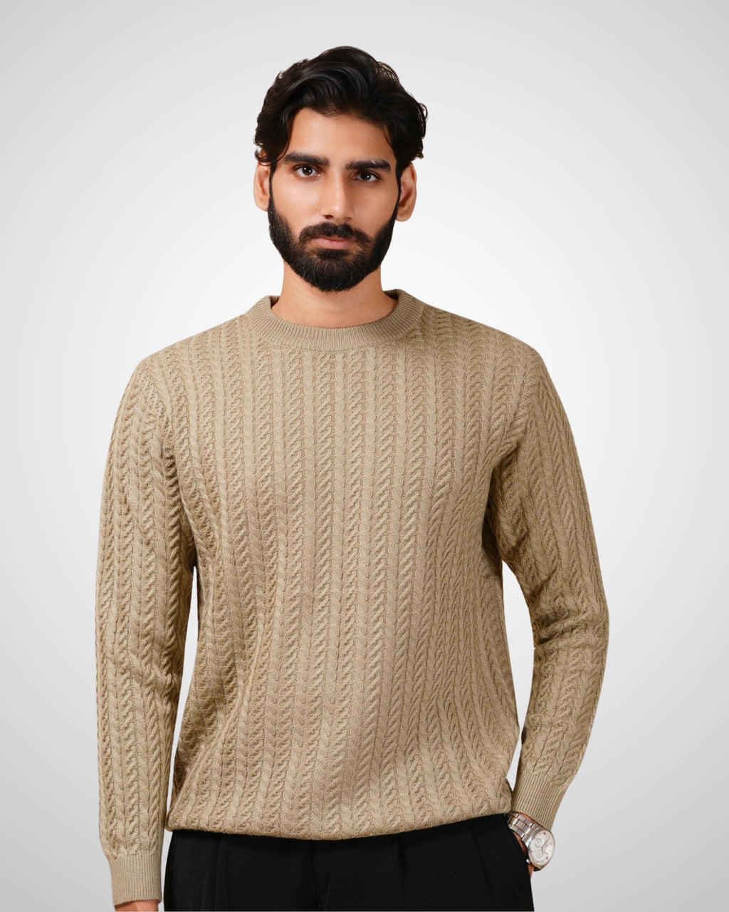 Cable Knit Sweater in Soft Amber