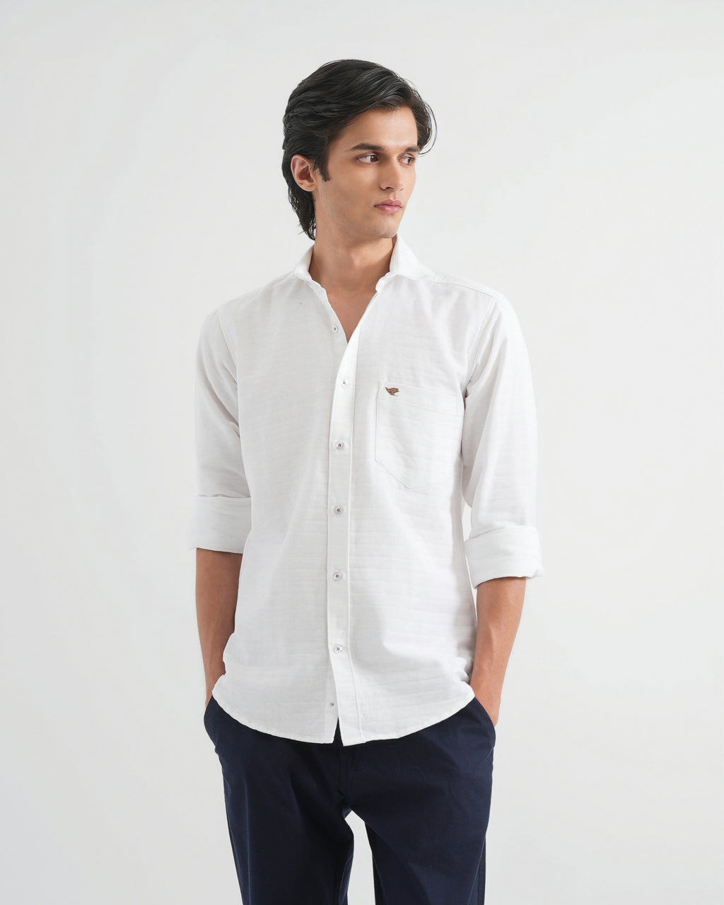 White Structured Cotton Shirt