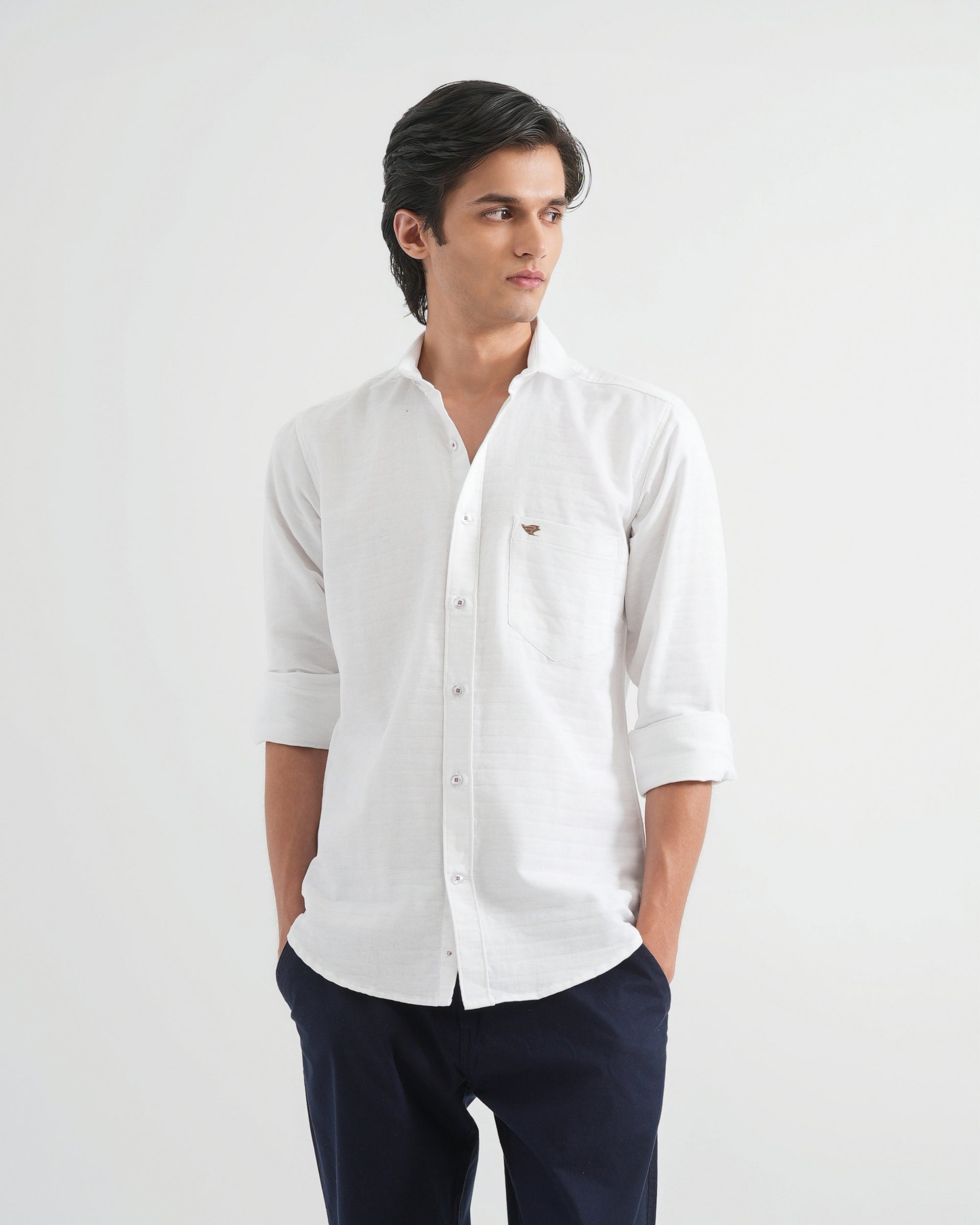 White Structured Cotton Shirt