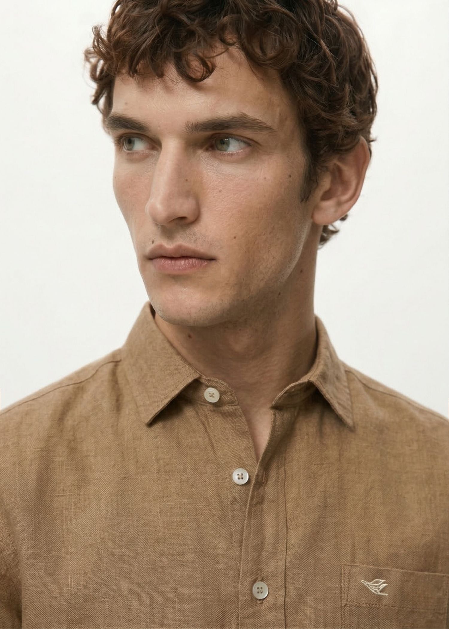 Mocha Brown Viscose Linen Shirt