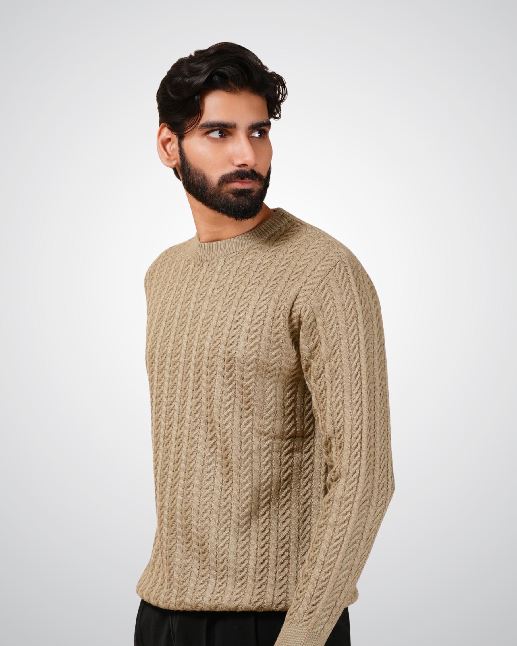 Cable Knit Sweater in Soft Amber